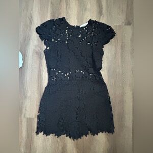Karina Grimaldi Black Eyelet Romper